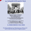 La commémoration du 79eme anniversaire de l'armistice de la guerre 39/45 à Balaruc le Vieux