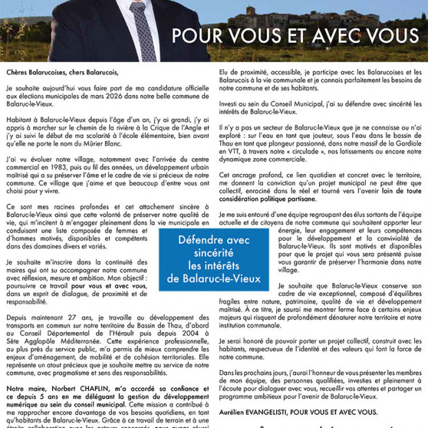 Candidature élections municipales 2026 : Aurélien Evangélisti